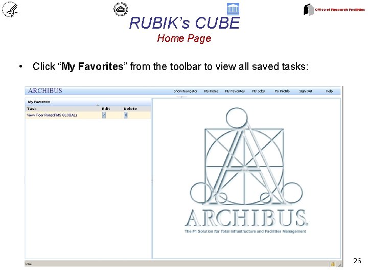 RUBIK’s CUBE Home Page • Click “My Favorites” from the toolbar to view all