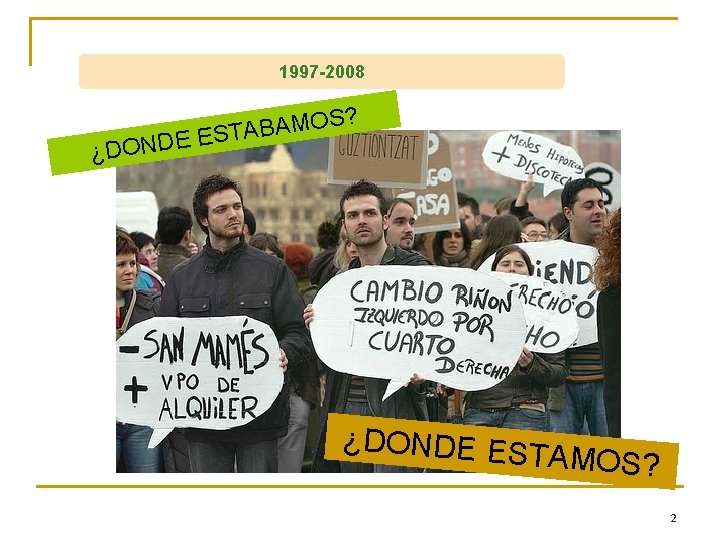 1997 -2008 S? O M A B A E EST ¿DONDE ES TAMOS? 2