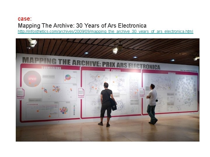 case: Mapping The Archive: 30 Years of Ars Electronica http: //infosthetics. com/archives/2009/09/mapping_the_archive_30_years_of_ars_electronica. html 