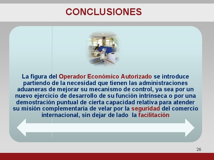 CONCLUSIONES La figura del Operador Económico Autorizado se introduce partiendo de la necesidad que