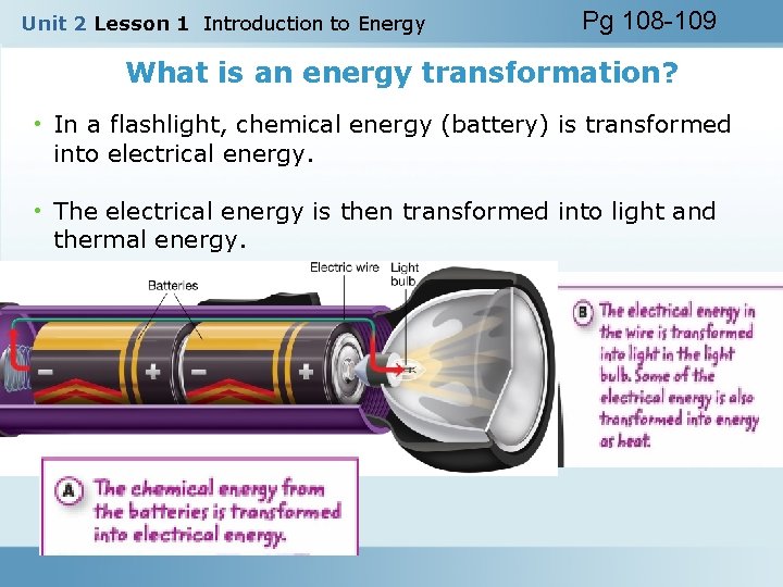 Unit 2 Lesson 1 Introduction to Energy Pg 108 -109 What is an energy