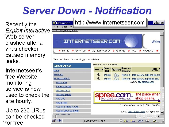 Server Down - Notification Recently the Exploit Interactive Web server crashed after a virus