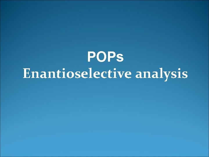 POPs Enantioselective analysis 