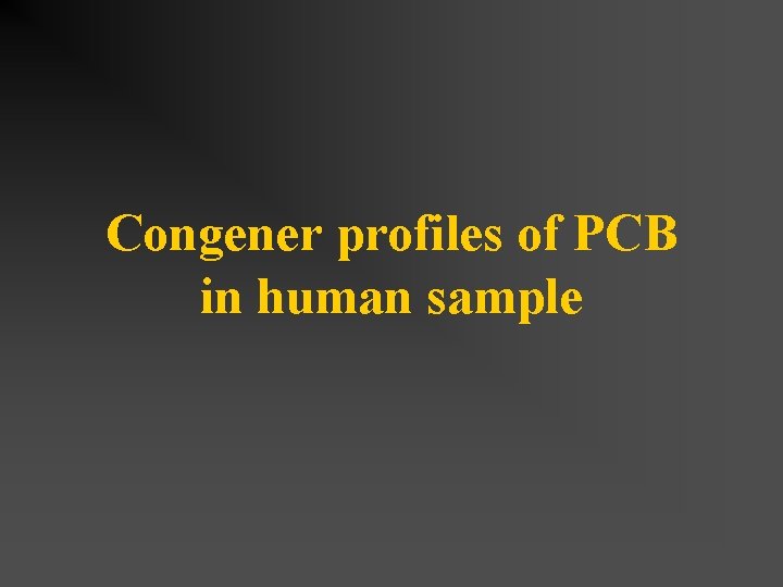 Congener profiles of PCB in human sample 
