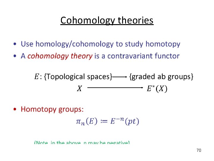 Cohomology theories • 70 
