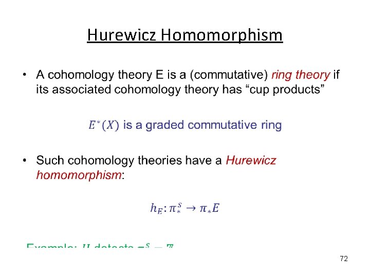 Hurewicz Homomorphism • 72 