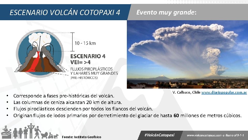 ESCENARIO VOLCÁN COTOPAXI 4 • • Evento muy grande: V. Calbuco, Chile www. diariopopular.