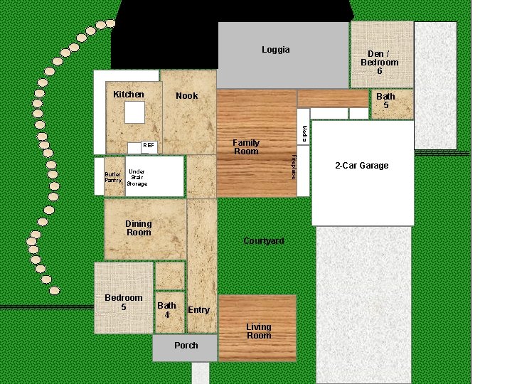 Loggia Kitchen Nook Bath 5 Dining Room Bedroom 5 Courtyard Bath 4 Entry Living