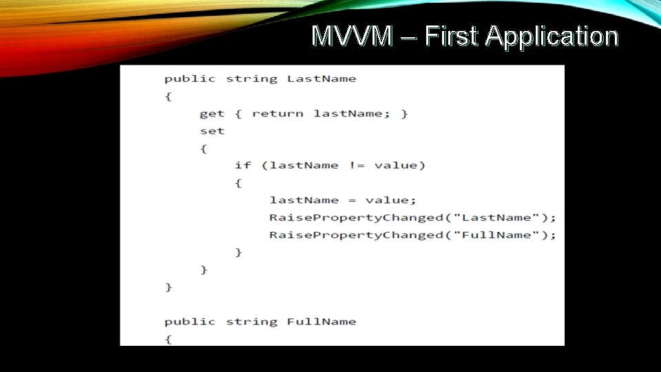 MVVM – First Application 
