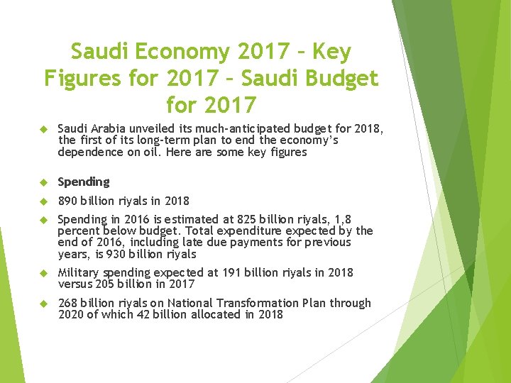 Saudi Economy 2017 – Key Figures for 2017 – Saudi Budget for 2017 Saudi