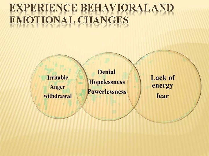 EXPERIENCE BEHAVIORAL AND EMOTIONAL CHANGES 