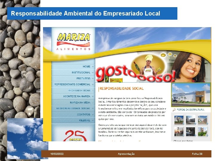 Responsabilidade Ambiental do Empresariado Local 15/02/2022 Apresentação Folha 29 