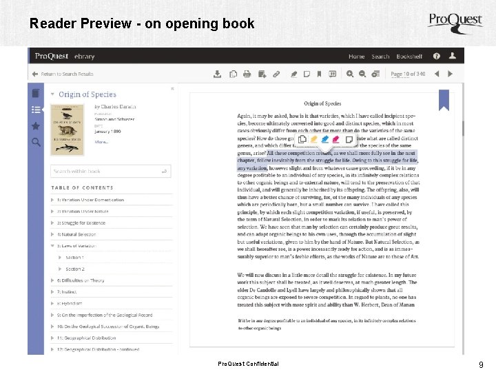 Reader Preview - on opening book Pro. Quest Confidential 9 