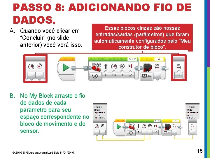 PASSO 8: ADICIONANDO FIO DE DADOS. A. Quando você clicar em “Concluir” (no slide