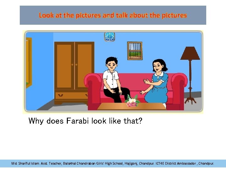 Look at the pictures and talk about the pictures Why does Farabi look like