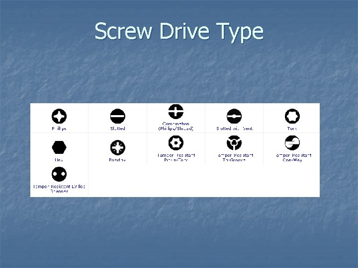 Screw Drive Type 