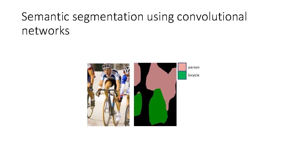 Semantic segmentation using convolutional networks person bicycle 