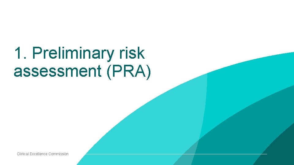 1. Preliminary risk assessment (PRA) Clinical Excellence Commission 