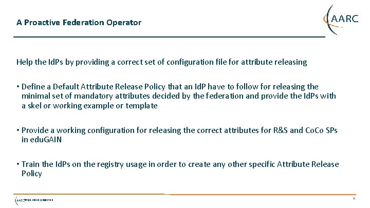 A Proactive Federation Operator Help the Id. Ps by providing a correct set of