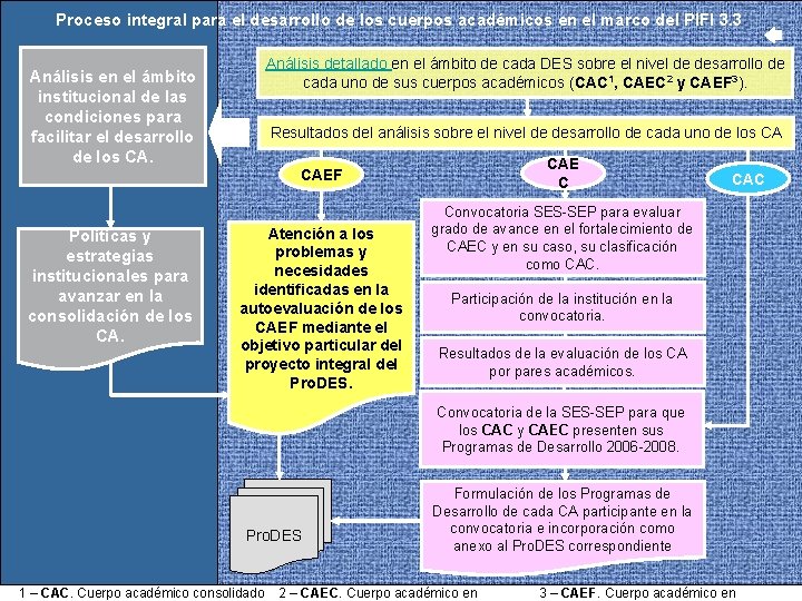 Proceso integral para el desarrollo de los cuerpos académicos en el marco del PIFI