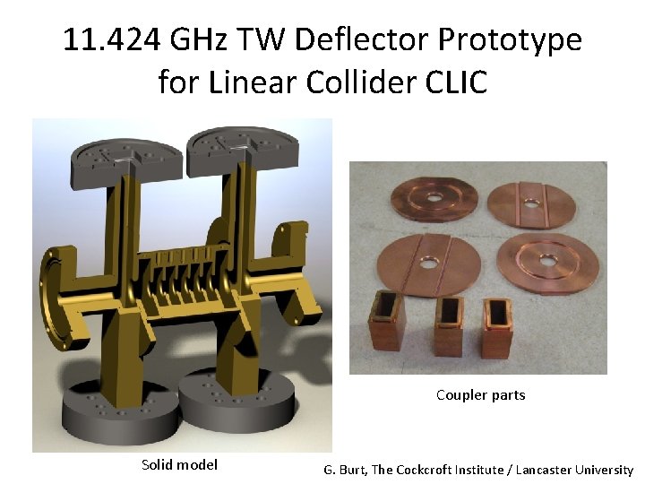 11. 424 GHz TW Deflector Prototype for Linear Collider CLIC Coupler parts Solid model