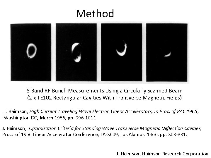 Method S-Band RF Bunch Measurements Using a Circularly Scanned Beam (2 x TE 102