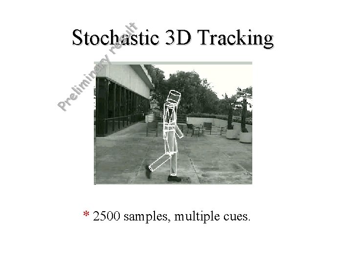 Pr el im in ar y re su lt Stochastic 3 D Tracking *