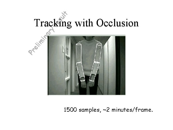 re su lt Pr el im in a ry Tracking with Occlusion 1500 samples,