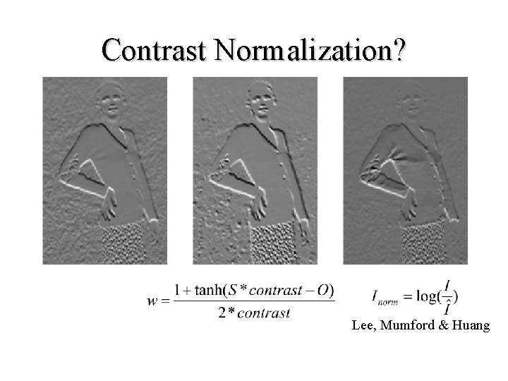 Contrast Normalization? Lee, Mumford & Huang 