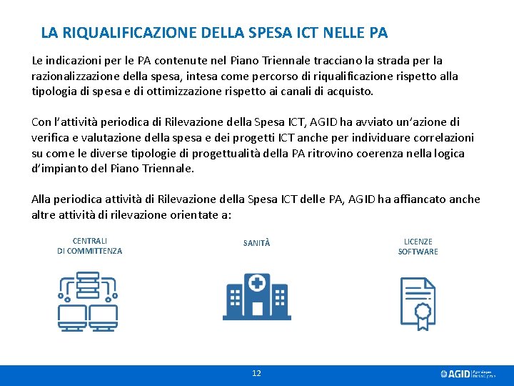 LA RIQUALIFICAZIONE DELLA SPESA ICT NELLE PA Le indicazioni per le PA contenute nel