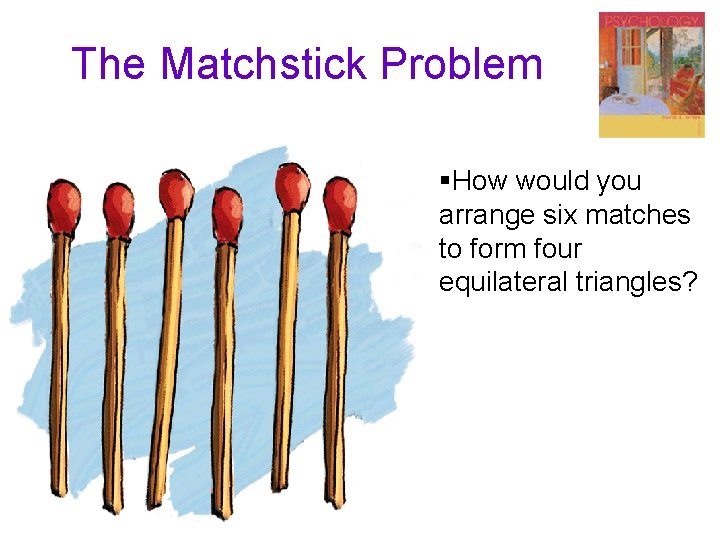 The Matchstick Problem §How would you arrange six matches to form four equilateral triangles?