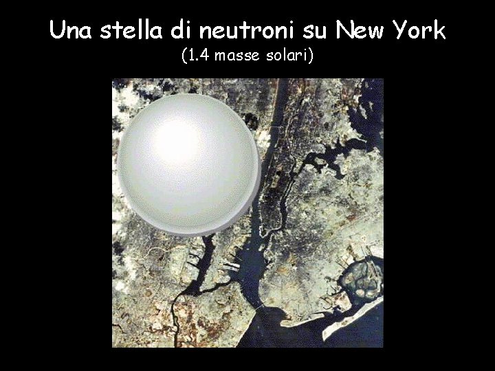 Una stella di neutroni su New York (1. 4 masse solari) 