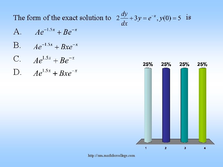 The form of the exact solution to A. B. C. D. http: //nm. mathforcollege.