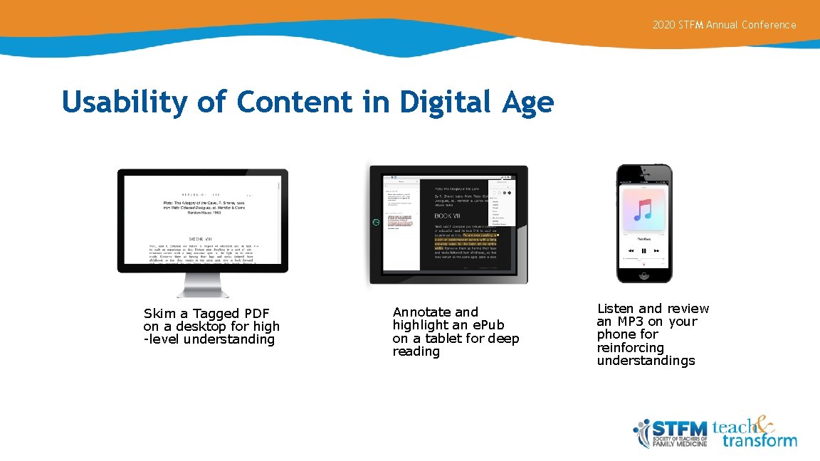 2020 STFM Annual Conference Usability of Content in Digital Age Skim a Tagged PDF