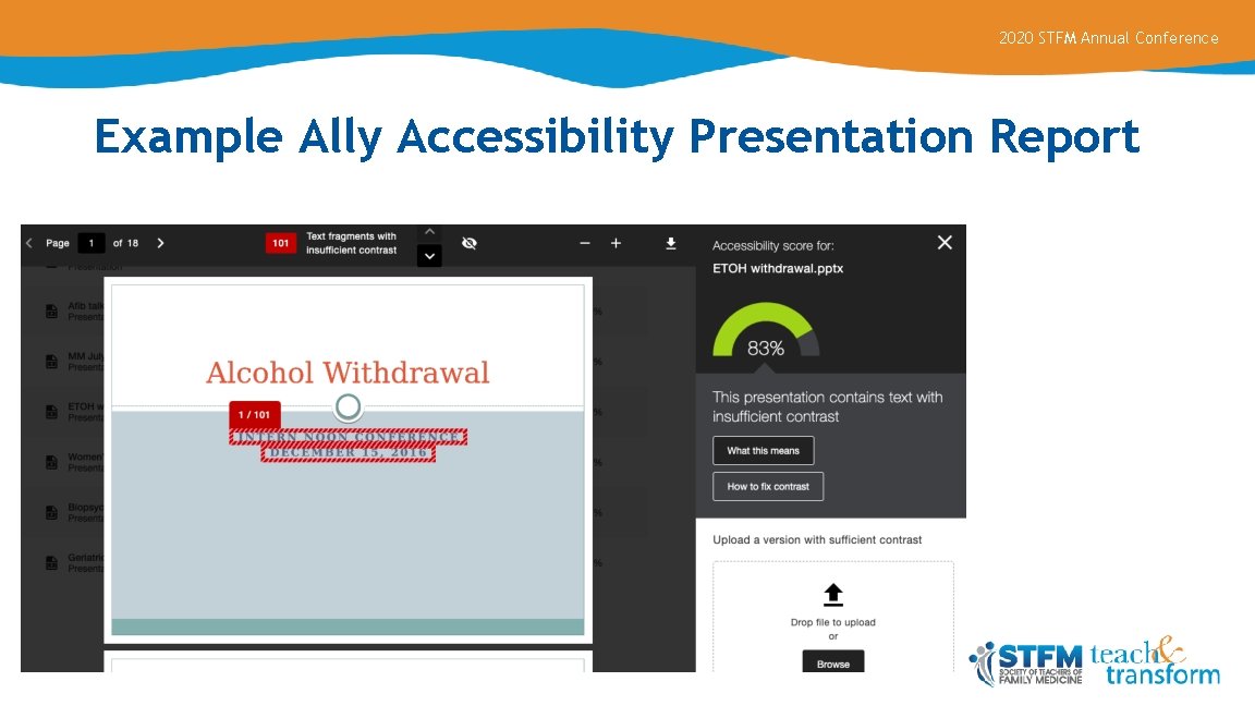 2020 STFM Annual Conference Example Ally Accessibility Presentation Report 
