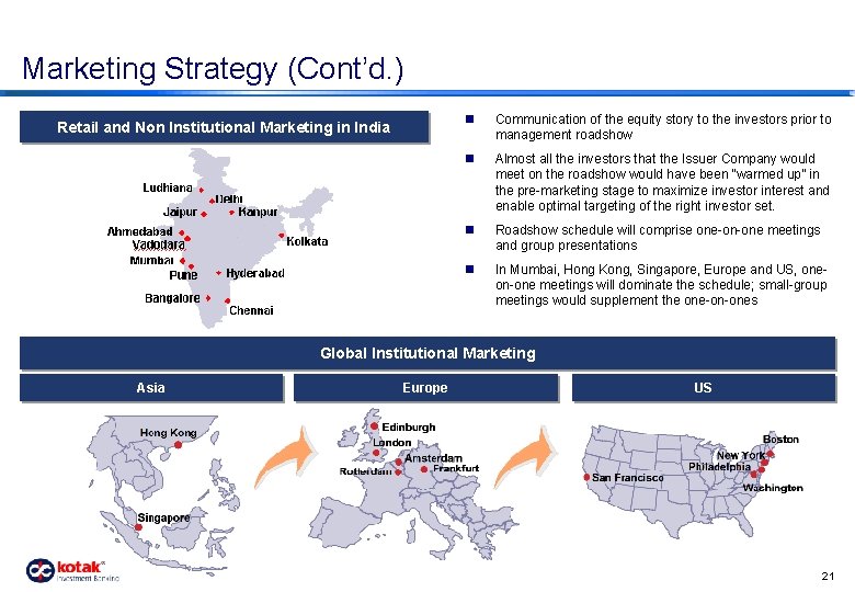 Marketing Strategy (Cont’d. ) Retail and Non Institutional Marketing in India n Communication of