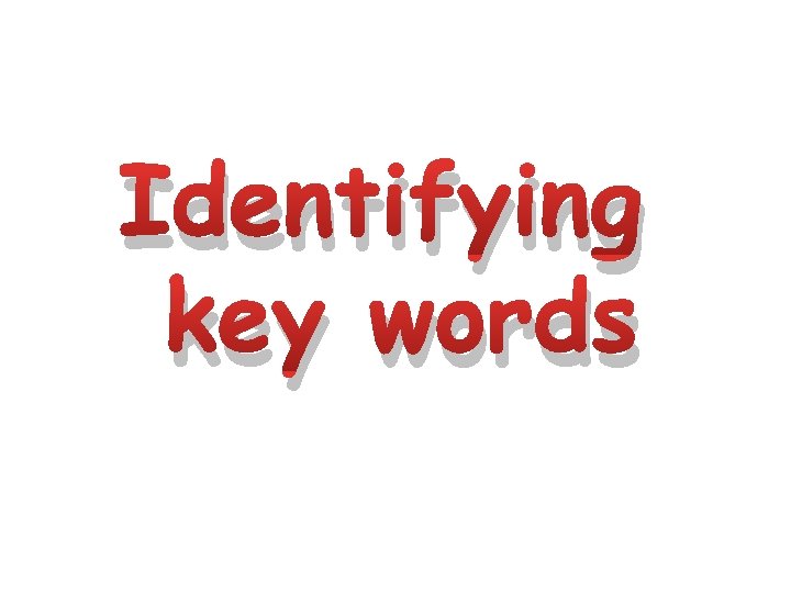 Identifying key words 