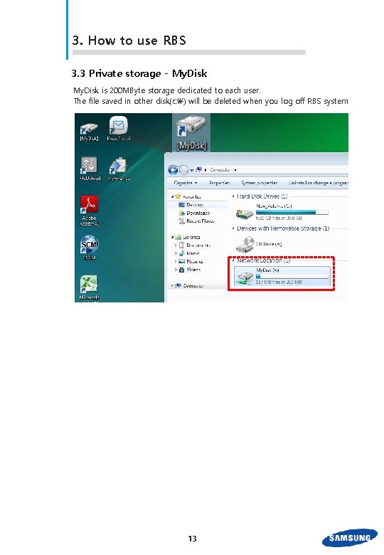 3. How to use RBS 3. 3 Private storage - My. Disk is 200