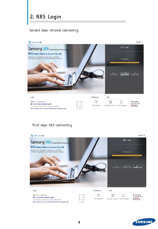 2. RBS Login Second step- intranet connecting Third step- RBS connecting 8 