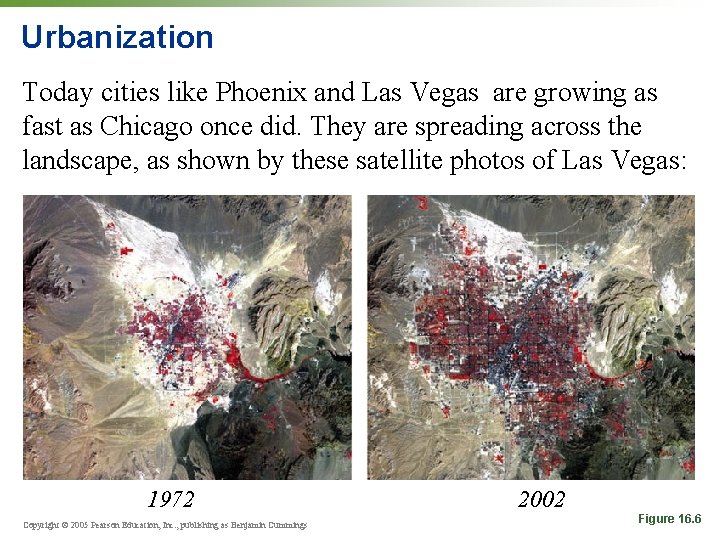 Urbanization Today cities like Phoenix and Las Vegas are growing as fast as Chicago