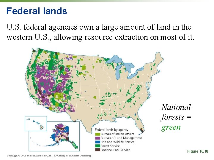 Federal lands U. S. federal agencies own a large amount of land in the