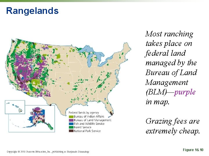Rangelands Most ranching takes place on federal land managed by the Bureau of Land