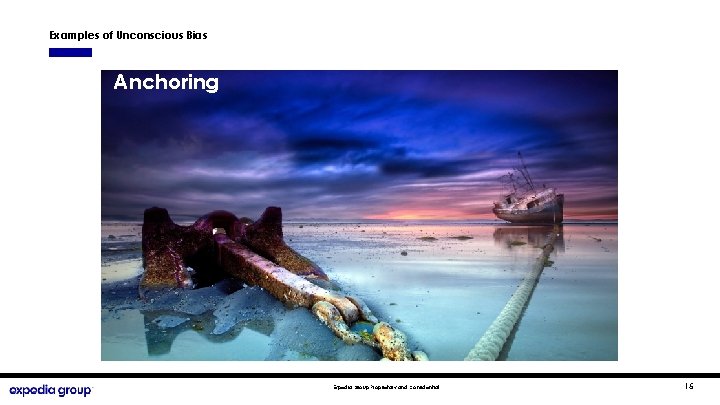 Examples of Unconscious Bias Anchoring Expedia Group Proprietary and Confidential 15 