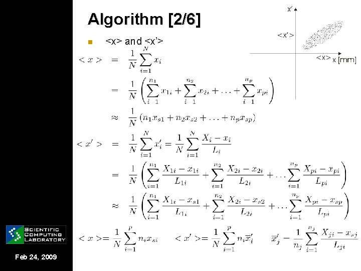 Algorithm [2/6] n Feb 24, 2009 <x> and <x’> 