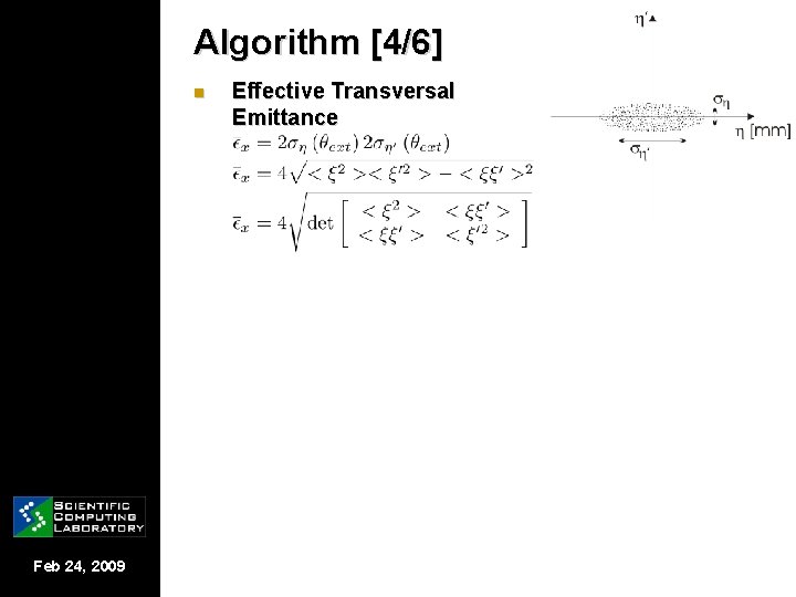 Algorithm [4/6] n Feb 24, 2009 Effective Transversal Emittance 