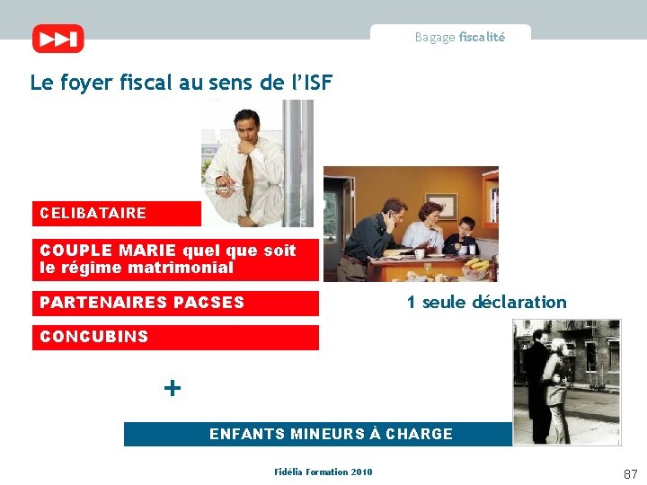 Bagage fiscalité Le foyer fiscal au sens de l’ISF CELIBATAIRE COUPLE MARIE quel que