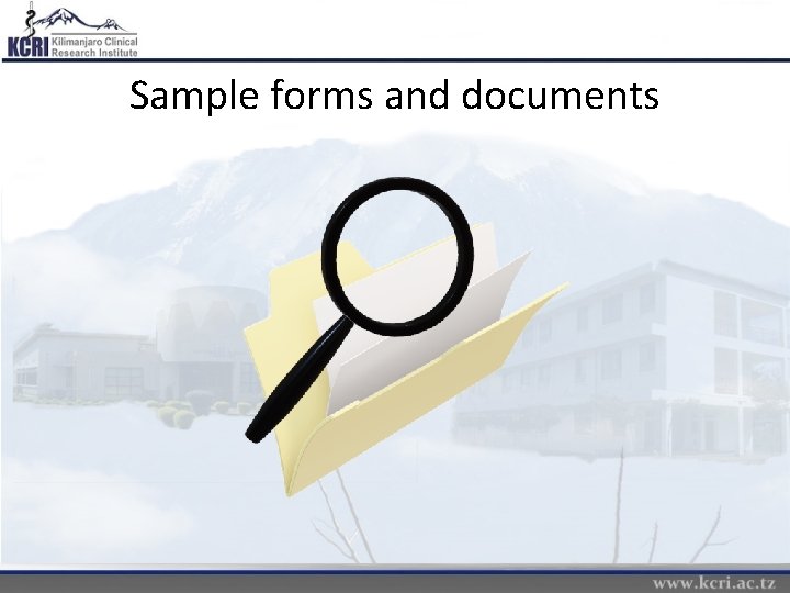 Sample forms and documents 