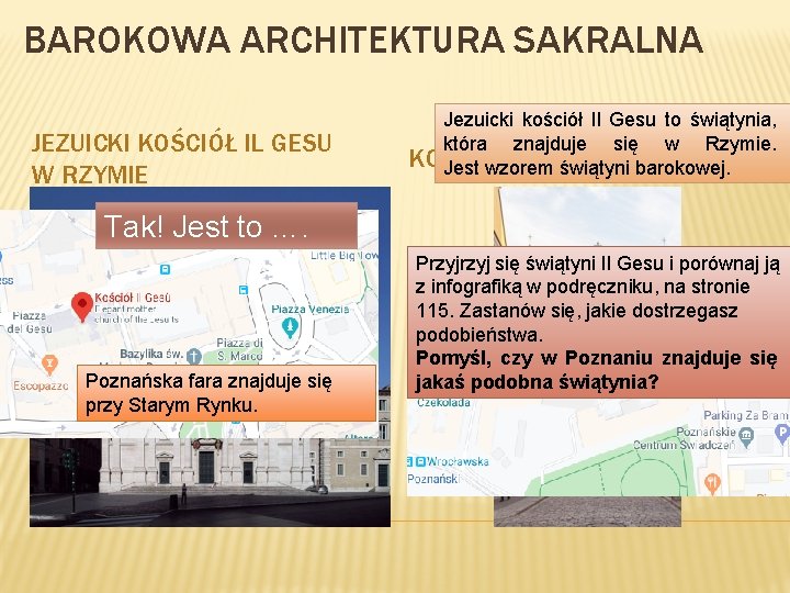 BAROKOWA ARCHITEKTURA SAKRALNA JEZUICKI KOŚCIÓŁ IL GESU W RZYMIE Jezuicki kościół Il Gesu to