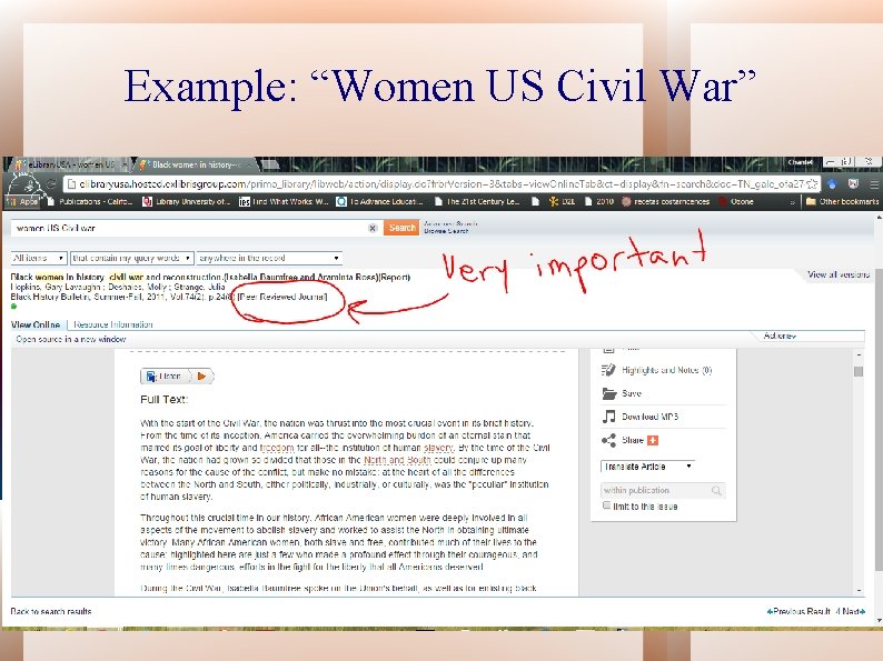 Example: “Women US Civil War” 