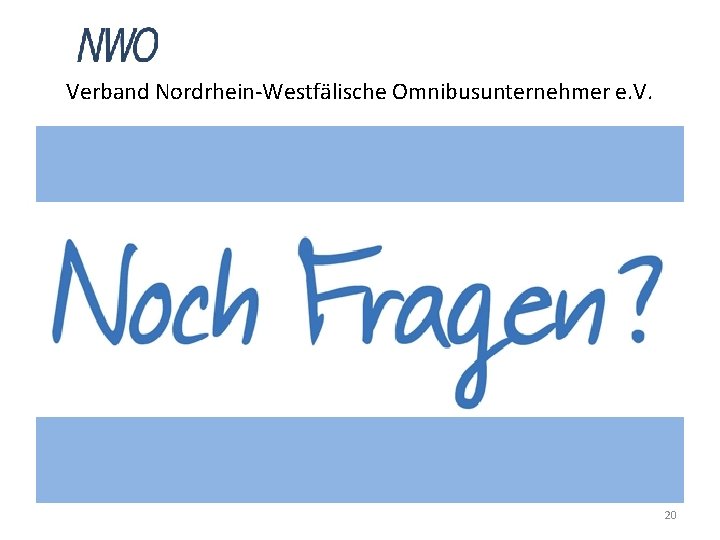 Verband Nordrhein-Westfälische Omnibusunternehmer e. V. 20 